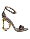 DOLCE & GABBANA SANDAL IN GLOSSY CALFSKIN WITH SPOTTED PRINT