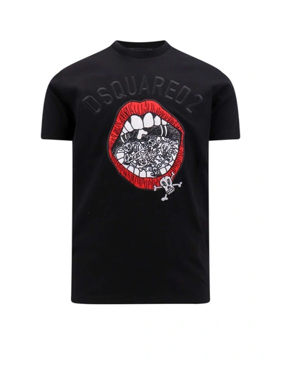Dsquared2 Cotton T-shirt With Embroidered Logo In Black