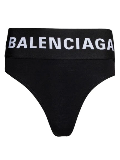 Balenciaga Black Briefs With Branded Elastic At The Waist In Stretch Cotton Woman