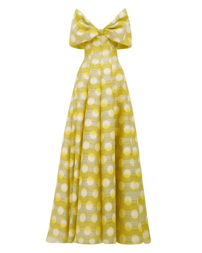 Gemy Maalouf Bow-like Flared Dress - Long Dresses In Yellow
