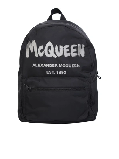 Alexander Mcqueen Metropolitan Print Backpack In Black