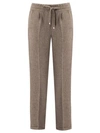 KITON SOFT VIRGIN WOOL BROWN TROUSERS