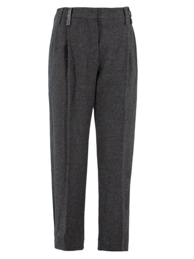 Brunello Cucinelli Grey Slouchy Trousers