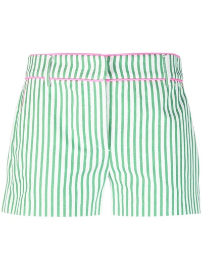 Chiara Ferragni Stripe-print Cotton Shorts In Green