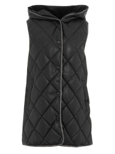 Liu •jo High-low Quilted Gilet In Black