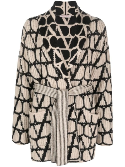 Valentino Toile Iconographe Cashmere Cardi-coat In Neutrals