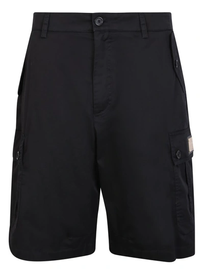 Dolce & Gabbana Cotton Shorts With Cargo Pockets In Black