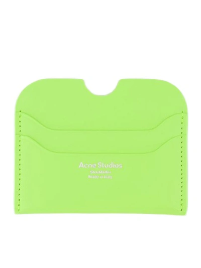 Acne Studios Elmas Logo-print Leather Cardholder In Green
