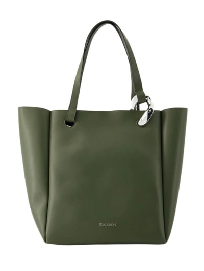 Jw Anderson Khaki Corner Tote In Green