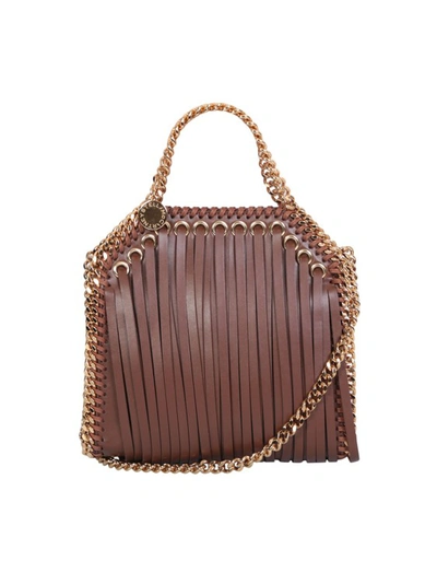 Stella Mccartney Tiny Falabella Embellished With All-over Fringes Handbag In Brown