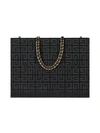 Givenchy Small G-tote Shopping Bag In 4g Embroidery With Chain In Black