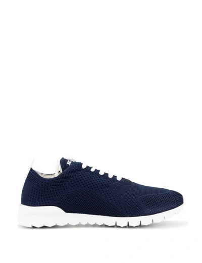 Kiton Sneaker Shoe Made Of Knit Fabric. The Bottom, With A White Sole, Is Flexible And Extra Light; The El In Blue