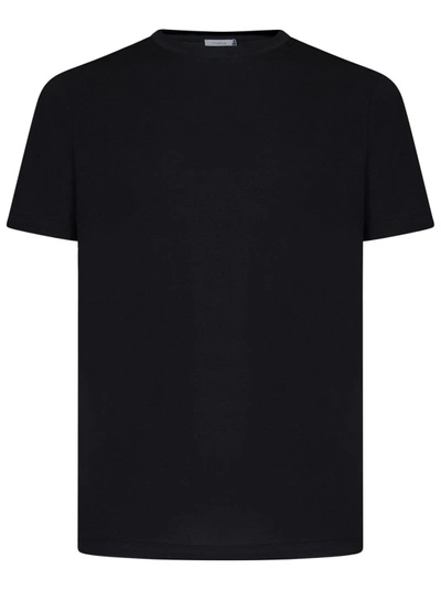 Malo Navy Blue Cotton T-shirt In Black