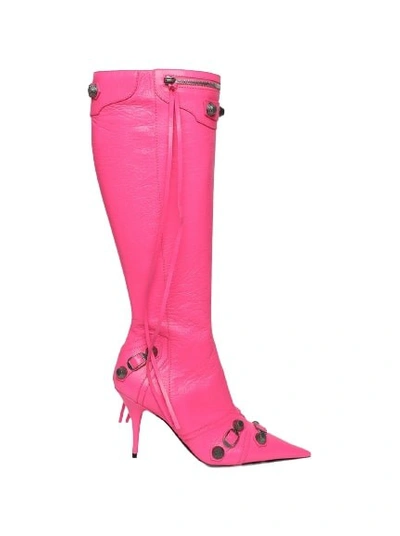 Balenciaga Tall Cagole High Heel Boot In Pink