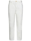 Balmain White Cotton Blend Jeans In White