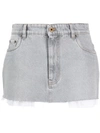 Miu Miu Denim Shorts In Grey