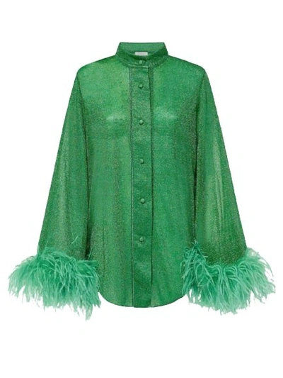 Oseree Oséree Emerald Plumage Lumiere Shirt In Emerald Green