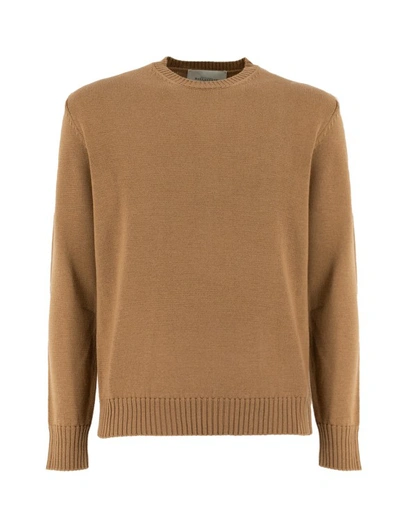 Ballantyne Plain Wool Pullover In Brown