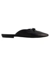 By Far Finn Leather Bow Ballerina Mules In Black