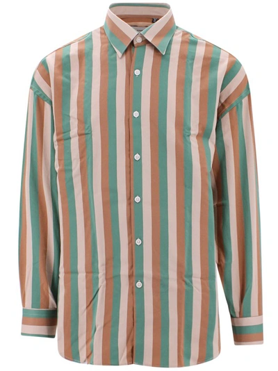 Costumein Stripe-print Long-sleeved Shirt In Green