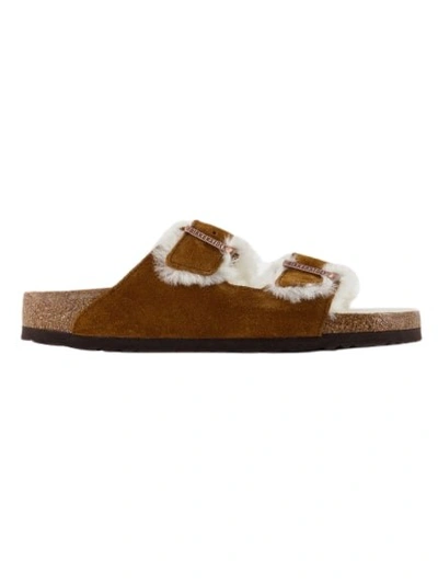 Birkenstock Arizona Sandals - Sherling - Leather In Brown