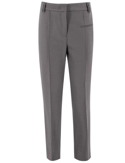 Fabiana Filippi Grey Skinny Stretch Wool Trousers