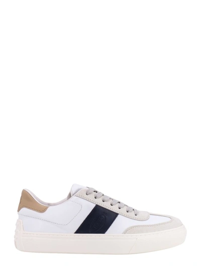 Tod's Sneakers In Leather And Suede In White