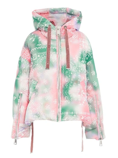 Khrisjoy Bandana Velour Puffer Jacket In Multicolor