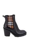 BURBERRY BLACK LEATHER ANKLE BOOTS