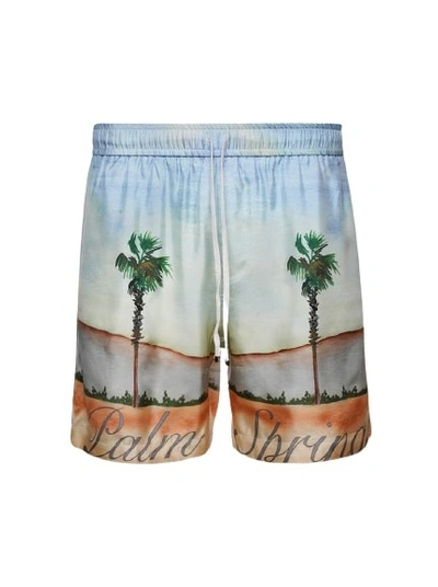 Amiri Dinosaur Webster Silk Shorts In Multicolor