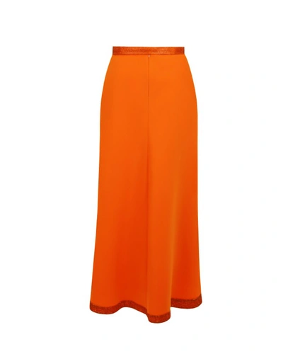 Gemy Maalouf Straight Cut Midi Skirt - Midi Skirts In Orange