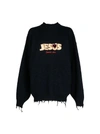 VETEMENTS JESUS LOVES YOU DESTROYED SWEATER