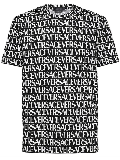 Versace Cotton Logo T-shirt In Black