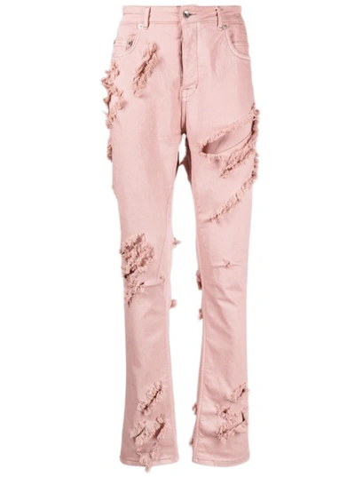 Rick Owens Drkshdw Distressed Skinny-fit Jeans In Pink
