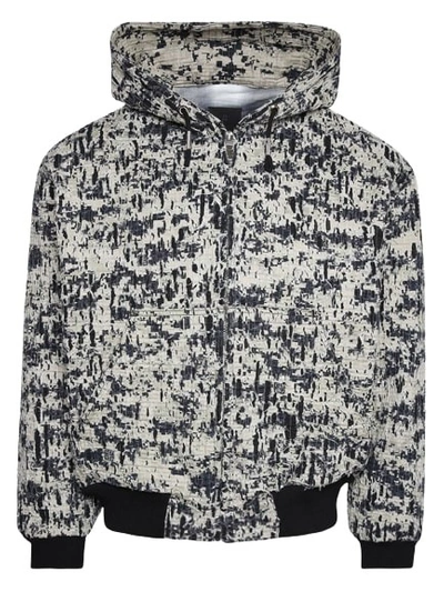 Givenchy Lined Denim Hoodie In Beige And Black