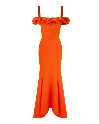 Gemy Maalouf Mermaid Cut Dress - Long Dresses In Orange
