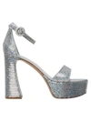 Gianvito Rossi Sequin Embellished Platform Sandal 70 In Hologram In Silver