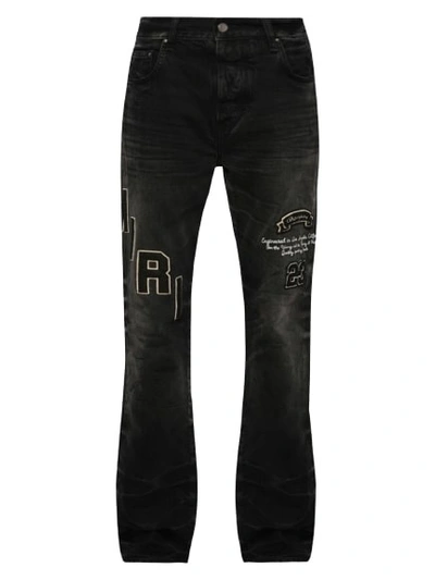 Amiri Hockey Logo Straight Jean In Black