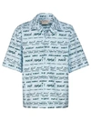 Marni Cotton Bowling Shirt In Blue