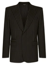 Dolce & Gabbana Striped Single-breasted Blazer In Black