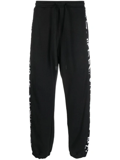 Versace Jeans Couture Logo-print Cotton Track Pant In Black