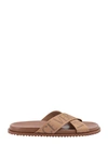VERSACE LUXURIOUS BROWN LEATHER SANDALS