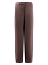 Giorgio Armani Wide-leg High-waisted Silk Trousers In Brown