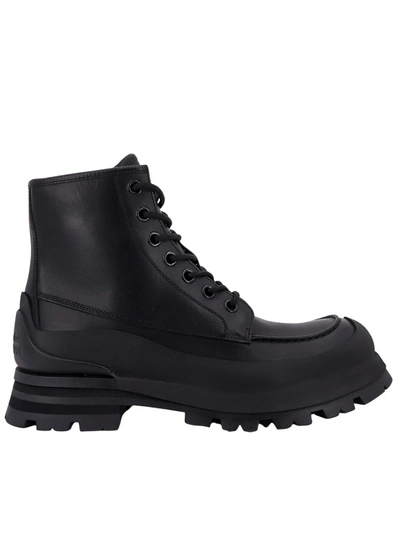 ALEXANDER MCQUEEN BLACK LEATHER BOOTS