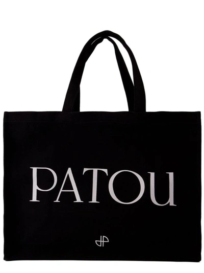 Patou Large Tote Bag - Cotton - Black