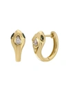 Anita Ko Snake 18-karat Gold, Emerald And Diamond Hoop Earrings In Gold