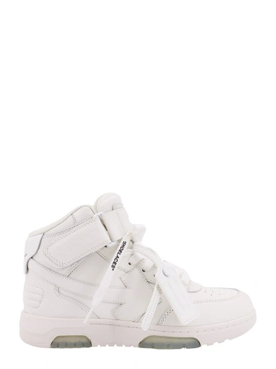 OFF-WHITE LEATHER SNEAKERS WITH ICONIC ZIP TIE