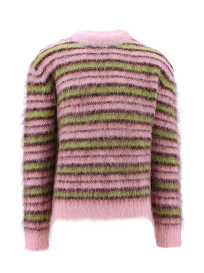 MARNI MOHAIR SWEATER WITH STRIPED MOTIF