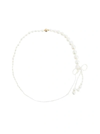 Sophie Bille Brahe Peggy Rosette 14k Yellow Gold Pearl Necklace