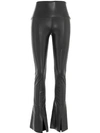 NORMA KAMALI FAUX LEATHER PANTS WITH SLIT